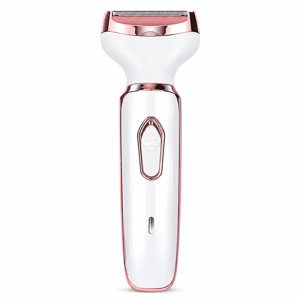 4-in-1 Rechargeable Lady Shaver & Hair Removal Beauty Kit – Painless Electric Razor, Eyebrow, Nose & Body Hair Trimmer with USB Charging & Portable Rose Gold Design