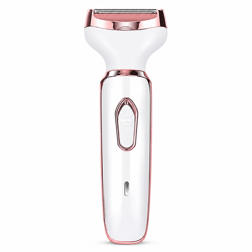 4-in-1 Rechargeable Lady Shaver & Hair Removal Beauty Kit – Painless Electric Razor, Eyebrow, Nose & Body Hair Trimmer with USB Charging & Portable Rose Gold Design