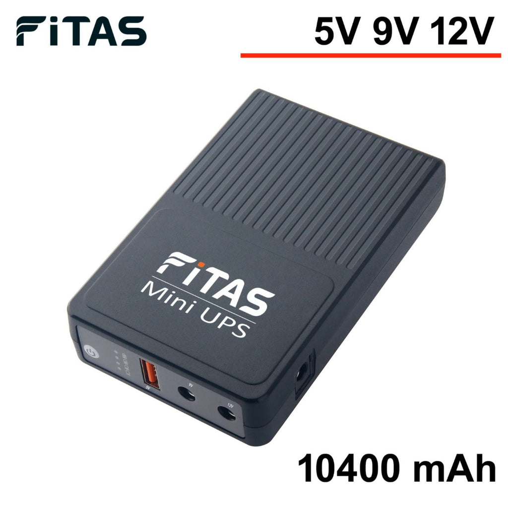 FiTAS Mini UPS 10400 mAh battery for Router, Onu, CCTV Output