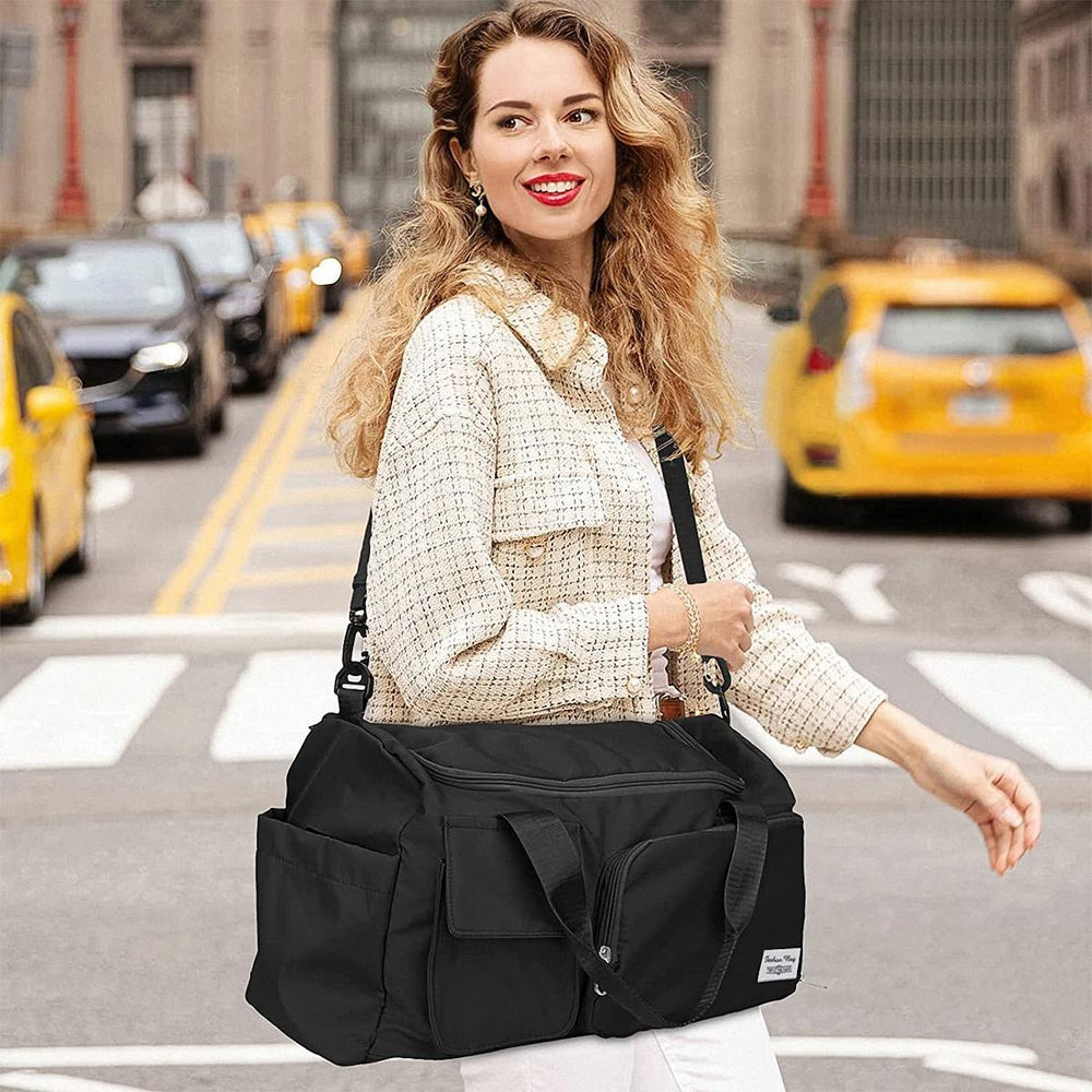 Fashionable Large Capacity Travel & Gym Bag - Black