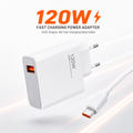 Xiaomi 120W Power Adapter Suit – Fast Wall Charger with 6A Fast Charging Data Cable & 2A1C Output Support