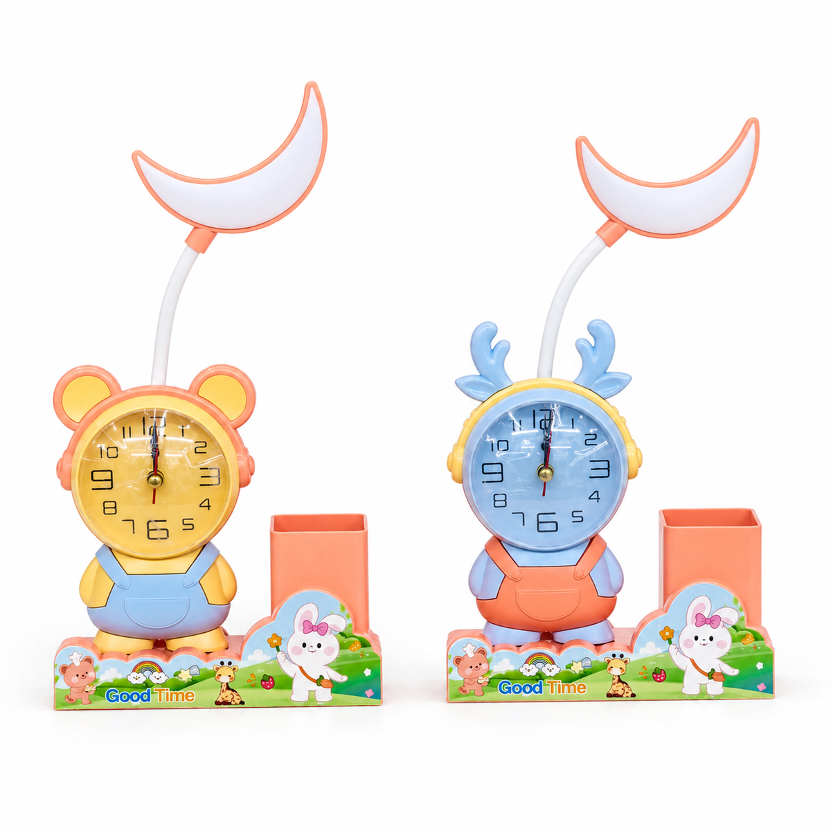 3 in 1 Table Lamp with Analog Clock & Pen Holder