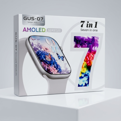 GUS-07 Series 11 AMOLED Smartwatch (7-in-1 Combo) – Vibrant Display, 7 Interchangeable Premium Straps (Silicon, Ocean, Fabric), Bluetooth Notifications & Comprehensive Health Trackers