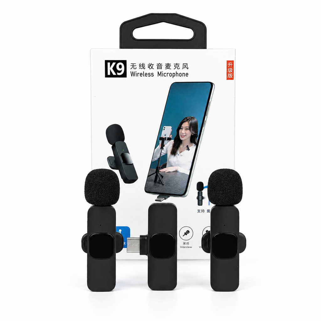 6 Ft Tripod Stand, 10" LED Ring Light & K9 Wireless Microphone Combo – Professional Content Creation Kit with Ultra-Low Latency, 20m Range & Adjustable Light Stand