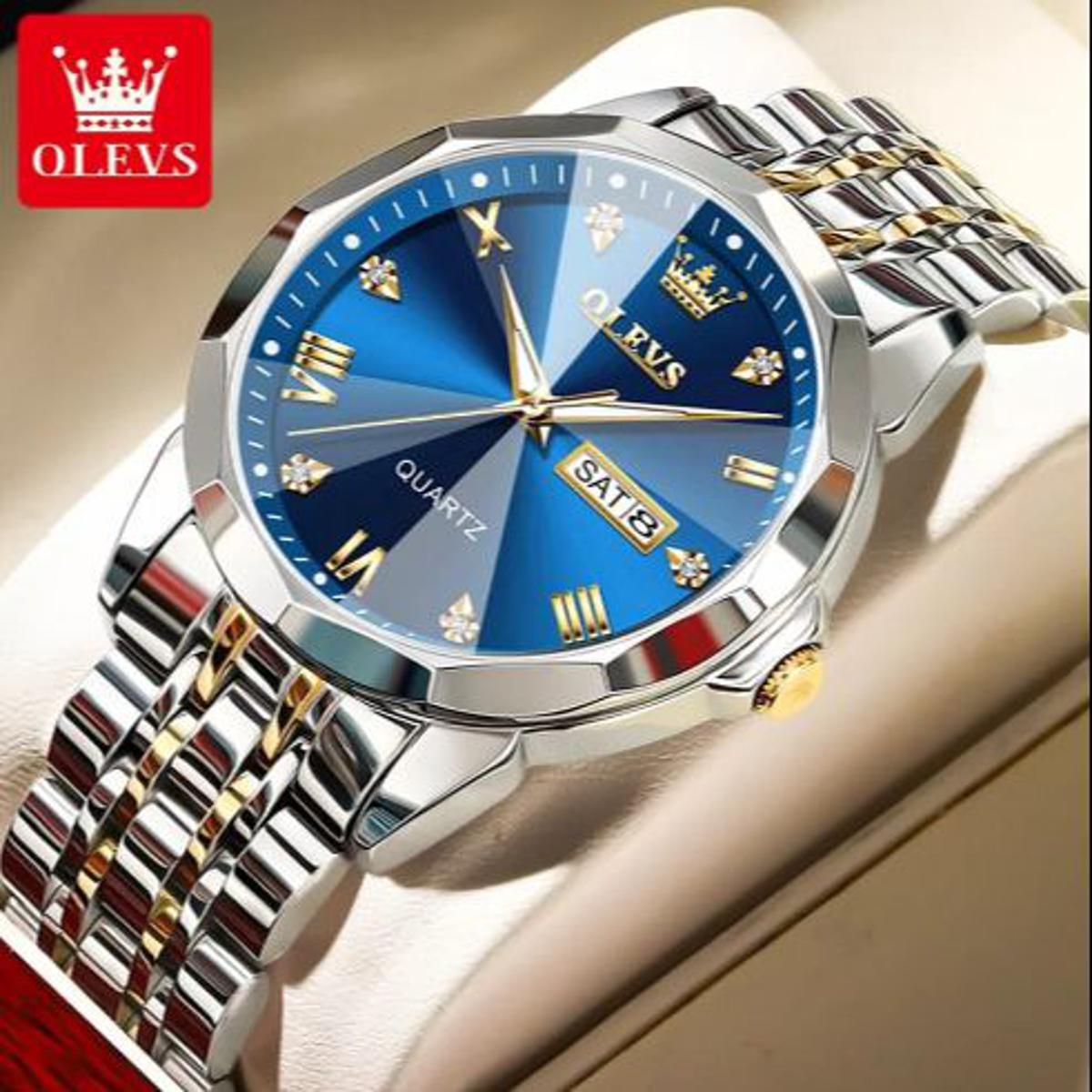 OLEVS 9931G New Exclusive Design Quartz Watch for Men  Nevy blue