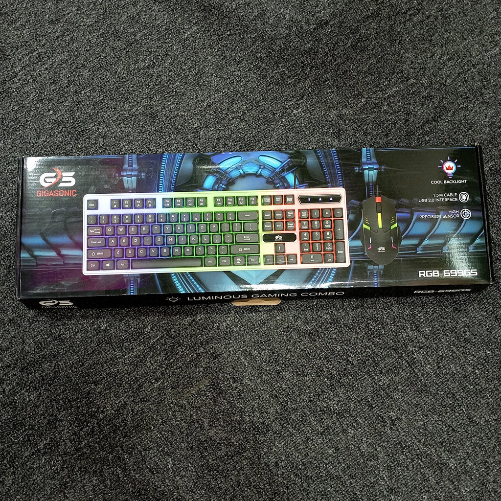 RGBB 699GS RGB USB Wired Gaming Keyboard and Mouse Combo – Standard Multifunctional Keyboard with Vibrant RGB Backlighting, Fashion Design & Laptop Compatibility