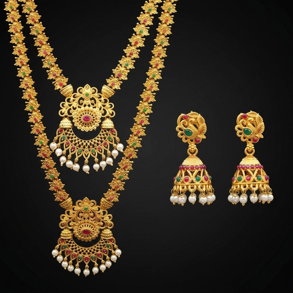 Elegant Gold-Plated Bridal Jewellery Set
