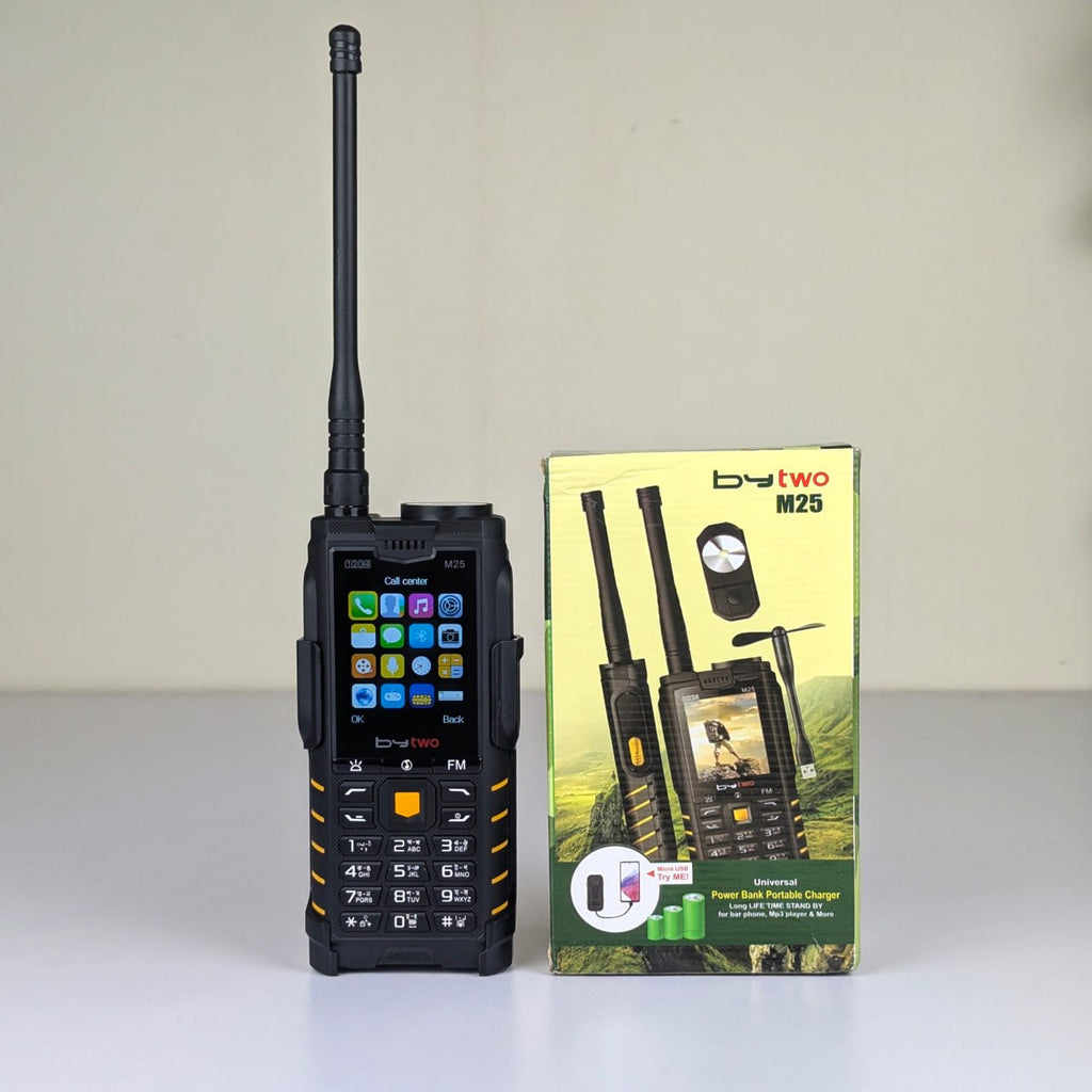 Bytwo M25 Power Bank Feature Phone – 4-SIM Slot, 5200mAh Battery with Power Bank Function, External Antenna, Magic Voice & 2.8" QVGA Display