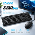 Rapoo X130 Pro Wired Keyboard and Mouse Combo (Black) – Full-Size Layout, High-Precision Optical Mouse, Plug-and-Play USB Connection & 2-Year Warranty
