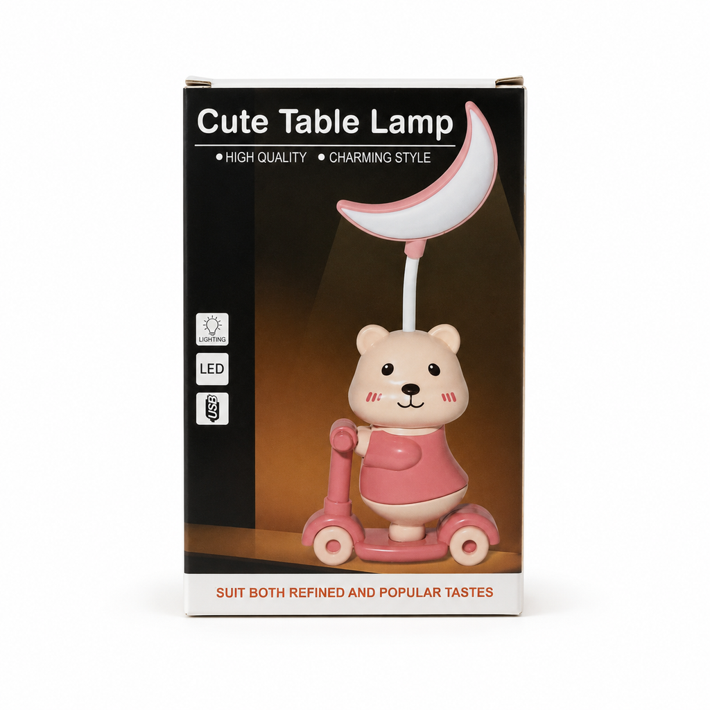 2 in 1 Cartoon Scooter Mini Desk Lamp with sharpener