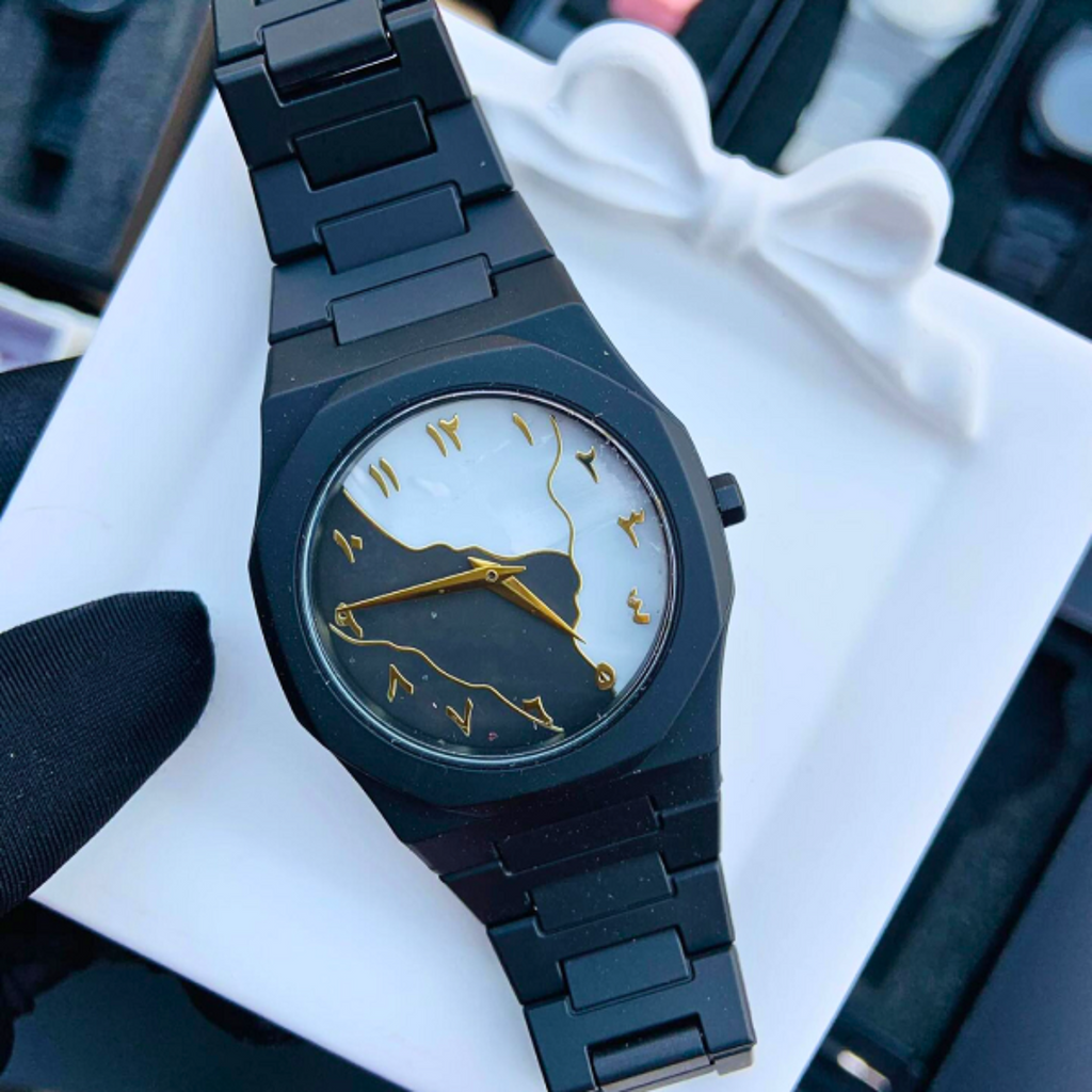 Aura watch Black for mens's  Modern Creative Design ( Black)