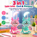 3 in 1 Table Lamp Clock with Pencil Sharpener