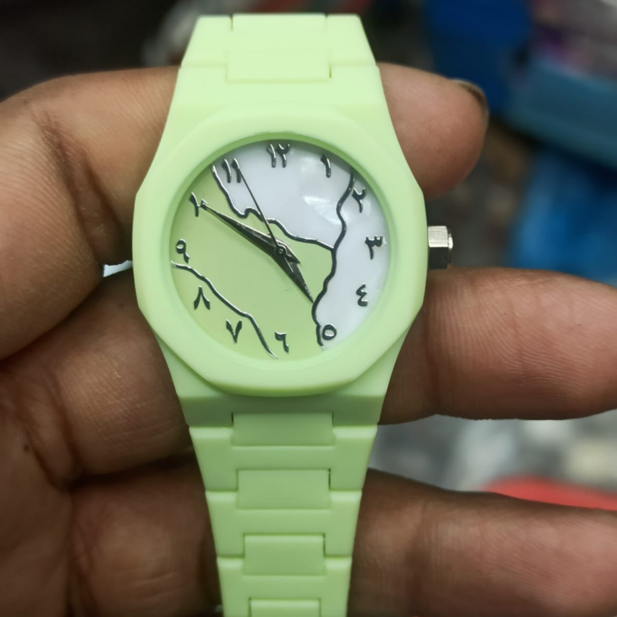 Arabic Dial Premium Marble Finish Ladies Watch with Butterfly Lock