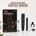 Prestige Mukt 2-in-1 Rechargeable Coffee Foamer & Milk Frother – 3-Speed Wireless Electric Handheld Whisk with Stand & Type-C Charging for Coffee, Eggs & Shakes