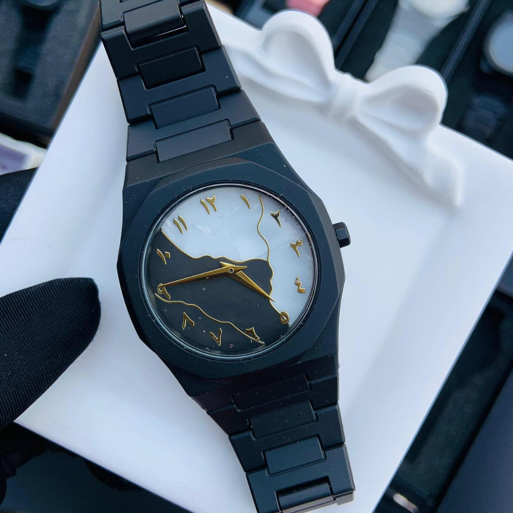 Aura watch Black for mens's  Modern Creative Design ( Black)