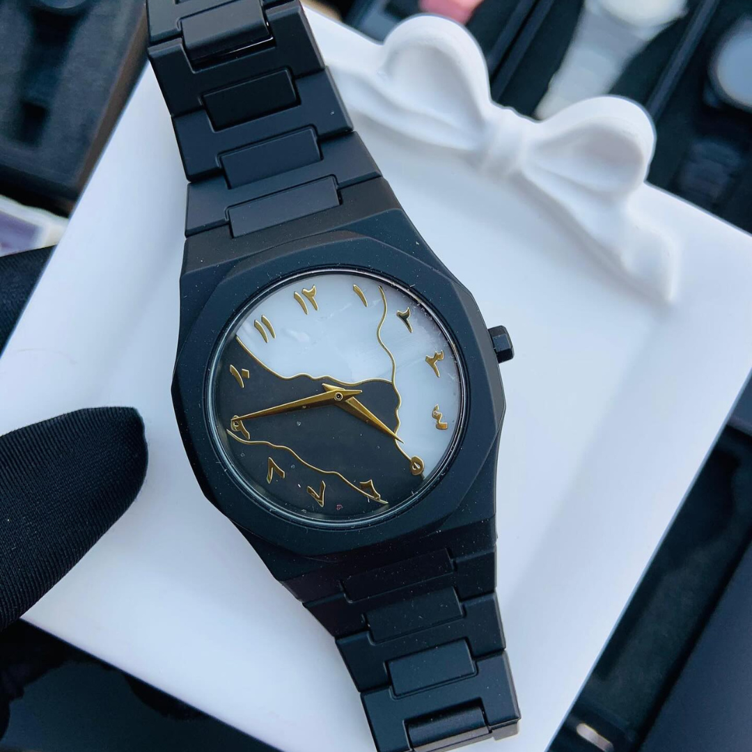 Aura watch Black for mens's  Modern Creative Design ( Black)