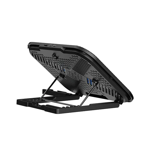 Rapoo CF100 High-Efficiency Laptop Cooling Pad (Black) – Powerful Airflow, 6 Adjustable Ergonomic Angles, Wide Compatibility & Durable Build for Gaming & Office Laptops