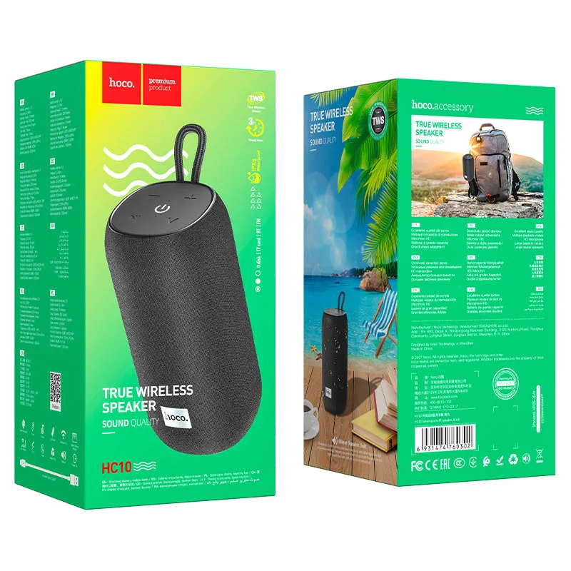Hoco HC10 Portable Wireless Bluetooth Speaker – 5W Clear Sound, Bluetooth 5.0, 1200mAh Battery, TWS, FM, USB & TF Card Support