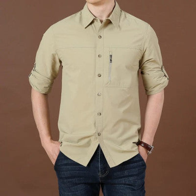 Kaiser Cotton Stylish Full Sleeve Shirt (Khaki)