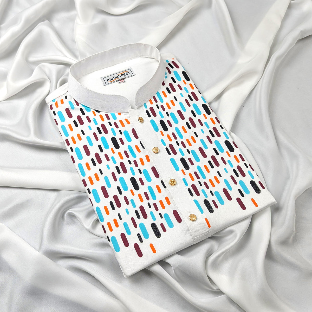 Colors Printed Stylish Semi Logn Panjabi