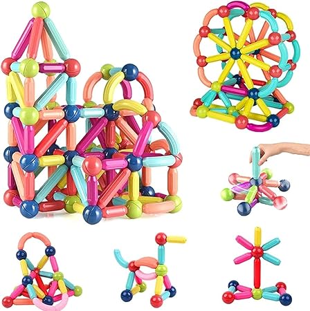 Big Size Magnetic Building Blocks Kid Toy Set Montessori Educational Magnetic Stick Building Bricks Construction Funny Toy Gift