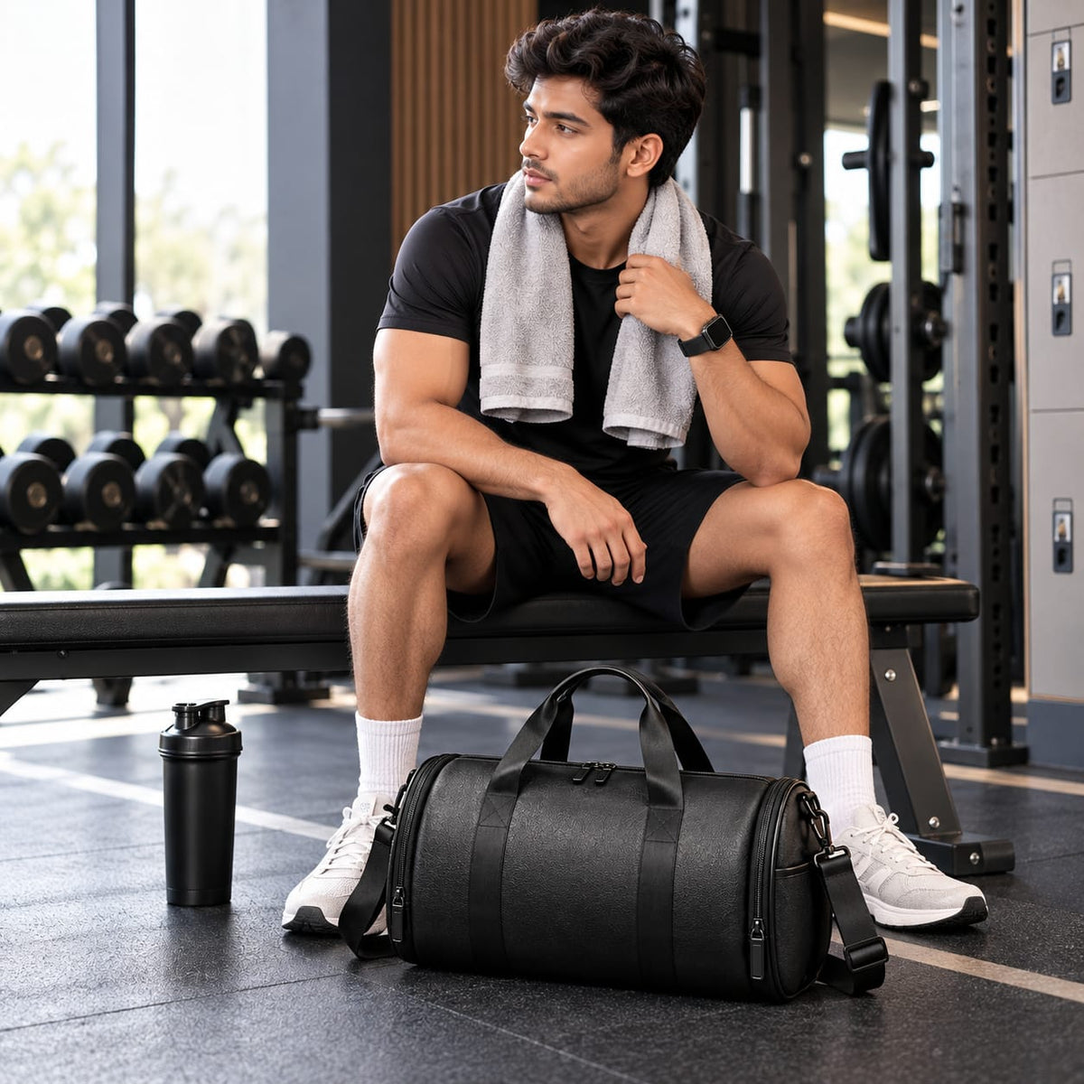 AeroMax Premium Travel Duffle Bag - Sleek Black
