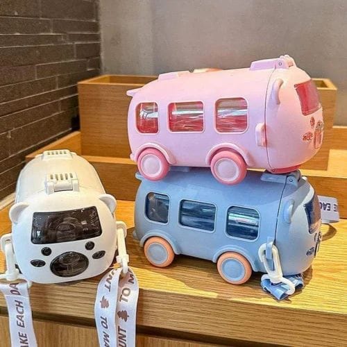 Car Travel Water Bottle Plastic Leak Proof Bus Shape