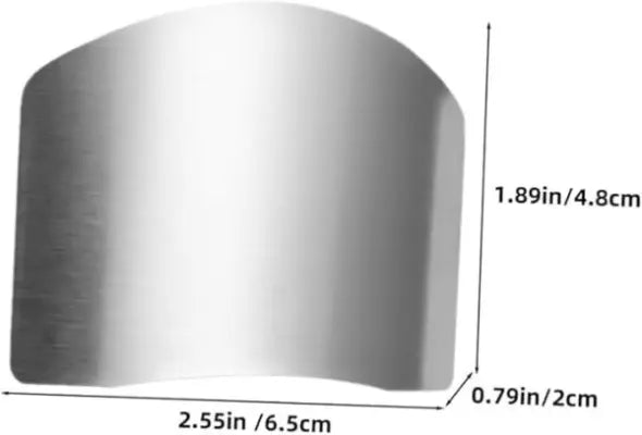 2 Pcs Stainless Steel Finger Protector for Cutting – Safe Finger Guard Shield for Vegetable, Fruit & Meat Cutting (Silver)