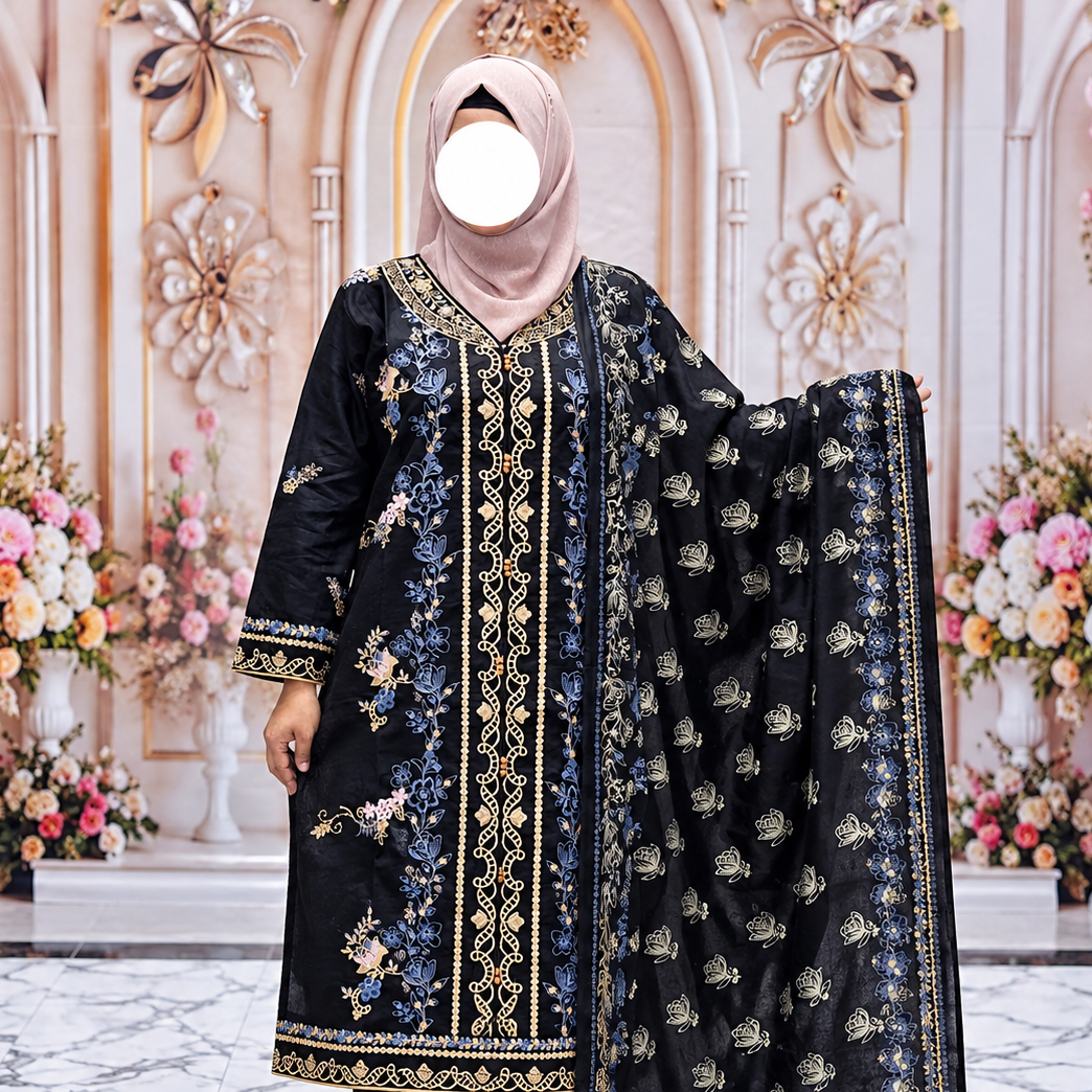 Premium Aarong Cotton Embroidered & Printed Ready-Made Three-Piece Collection