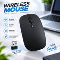 Wireless Silent Optical Mouse – 2.4GHz Wireless with Nano Receiver, 3-Level Adjustable 800/1200/1600 DPI, Ergonomic Ambidextrous Design & Long Battery Life