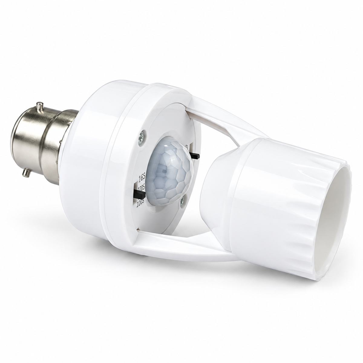 Intelligent Motion Sensor Lamp Holder – E27 Radar & Infrared Automatic Light Socket with 360° Detection, Adjustable Time-Delay & 200W Load Capacity
