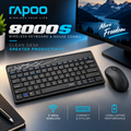 Rapoo 8000S Wireless Keyboard and Mouse Combo (Black) – 2.4GHz Stable Wireless, Spill-Resistant Design, 1000 DPI Optical Mouse, Long Battery Life & 2-Year Warranty