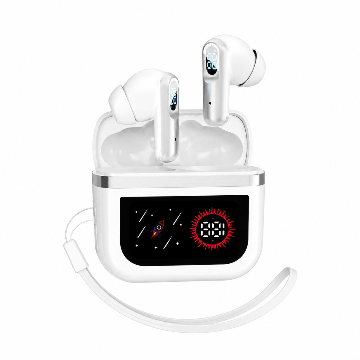 J61 True Wireless Earbuds – Low Latency Gaming TWS with Digital LED Battery Display, Smart Touch Control, Binaural HD Calling & Lanyard Case