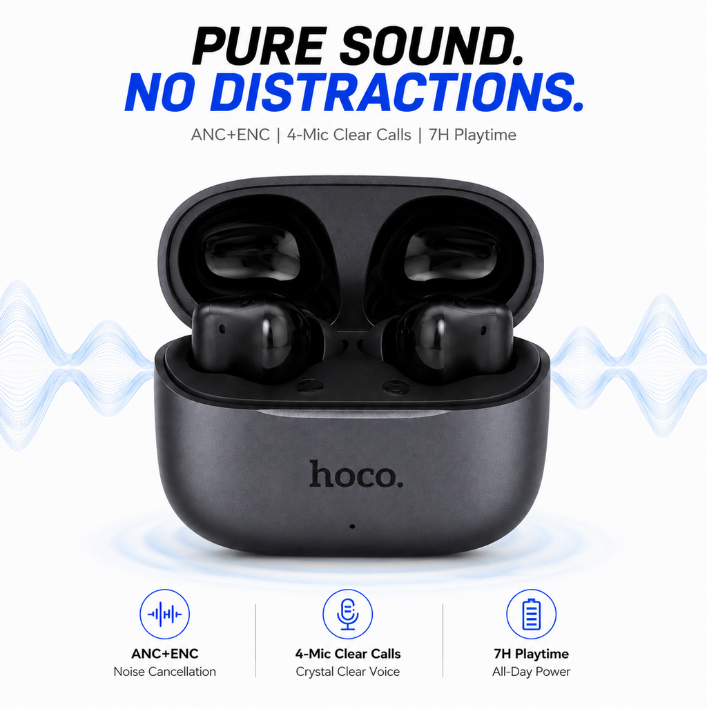EQ27 Fun AI Translation True Wireless Earbuds – Bluetooth 5.4 ANC & ENC Noise Cancelling Earphones with 134+ Languages Real-Time Translation & 28H Battery