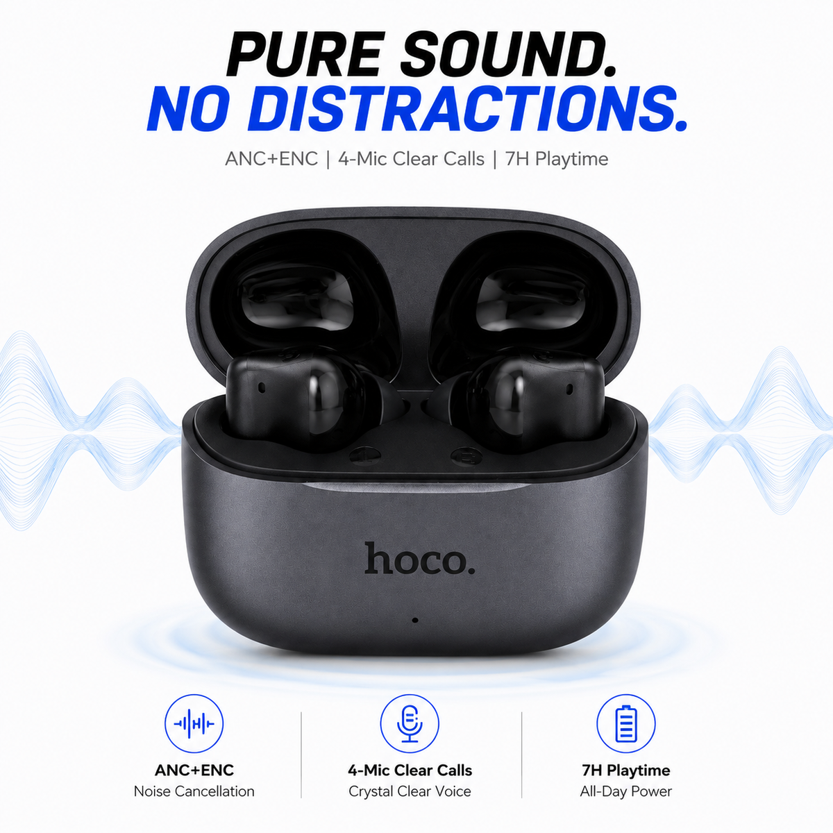 EQ27 Fun AI Translation True Wireless Earbuds – Bluetooth 5.4 ANC & ENC Noise Cancelling Earphones with 134+ Languages Real-Time Translation & 28H Battery