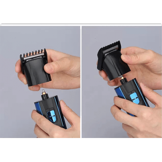 Kemei KM-6330 3-in-1 Rechargeable Hair Trimmer, Electric Shaver & Nose Clipper Grooming Kit – Universal Voltage, 60-Min Runtime & 4 Guide Combs