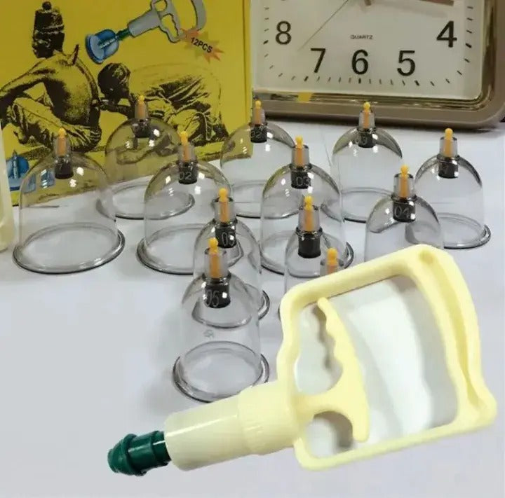 12 Pcs Massage Cans Cups Vacuum Cupping Kit