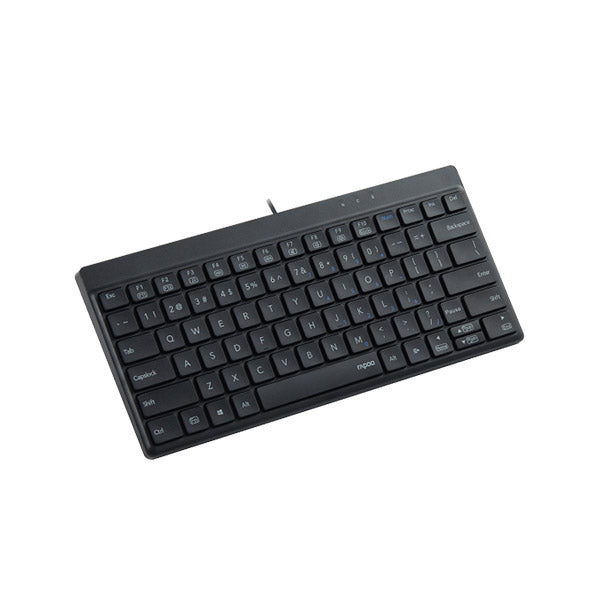 Rapoo NK8000 USB Wired Compact Keyboard (Black) – Space-Saving 80-Key Layout, Durable Laser-Carved Keycaps, FN Multimedia Hotkeys & 2-Year Warranty