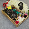 Premium Half Silk Jamdani Saree Combo Set - Black