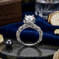 Luminous Embrace  Brilliant Center Stone with Twisted Band Womens Ring