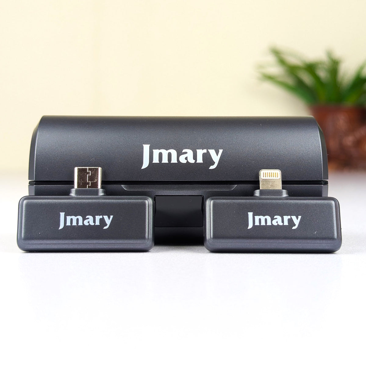 Jmary MW-19 Dual Wireless Lavalier Microphone – 2.4GHz Clip-On Mic with Smart Charging Case, Digital Display, Noise Cancellation & Mute Mode for Vlogging & Interviews