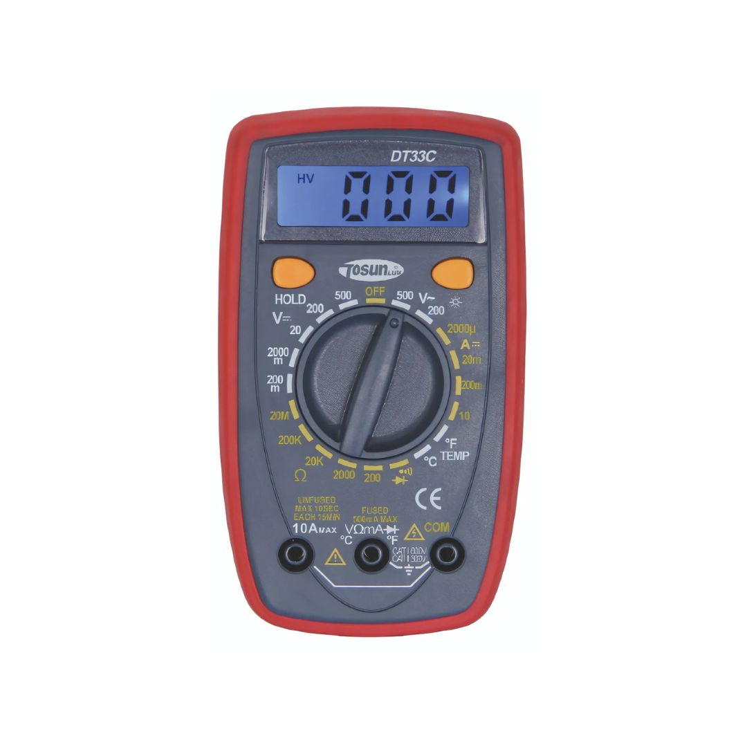 Digital Multimeter DT33 Series (DT33B, DT33C, DT33D) – Compact Pocket Multitester with Backlight, DC/AC Voltage, Current, Resistance, Diode, Battery & Temperature Test