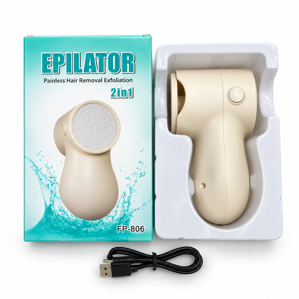 2 in 1 Painless Hair Removal & Exfoliation Device