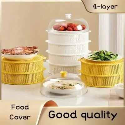 5-Layer Stackable Food Cover & Kitchen Shelf – Hollow Anti-Insect, Anti-Fly Dust-Proof Dining Table Food Storage Organizer (BPA-Free)