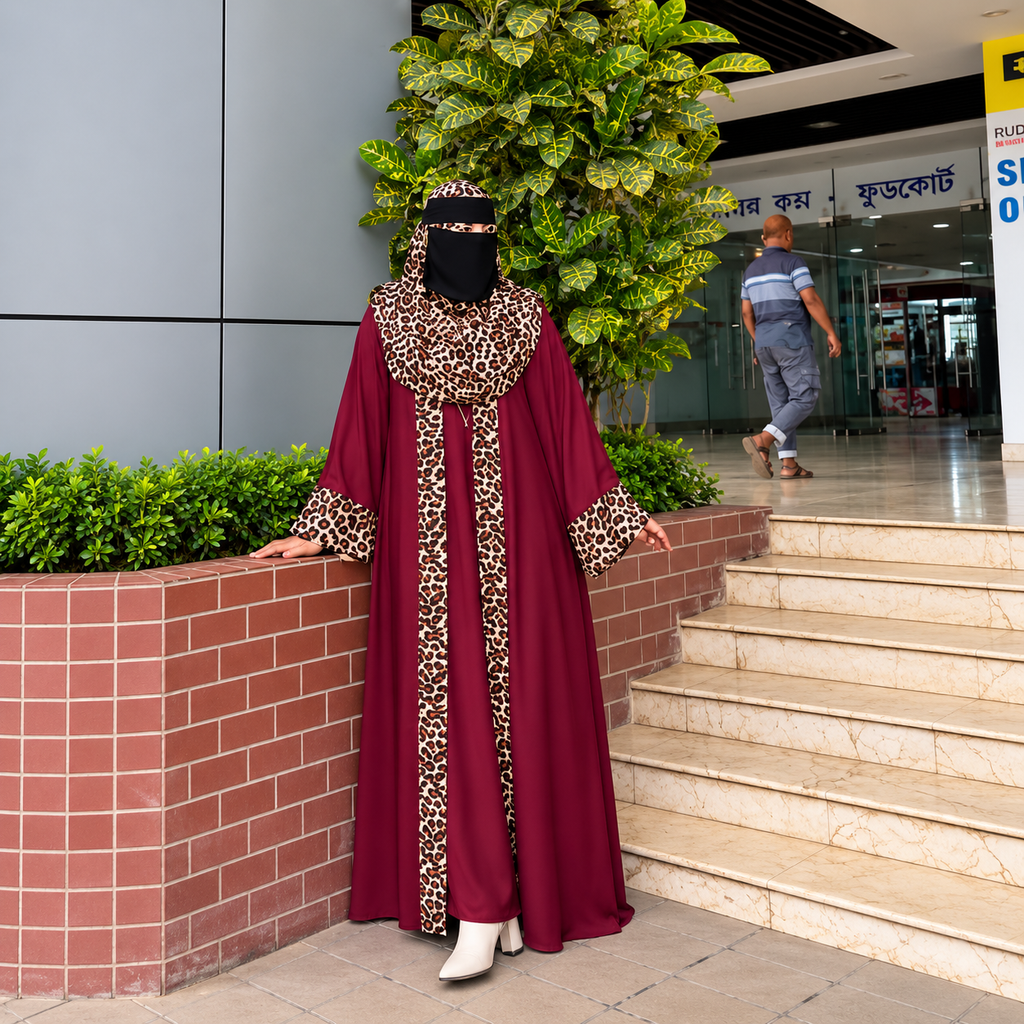 Tiger Print Abaya – 01