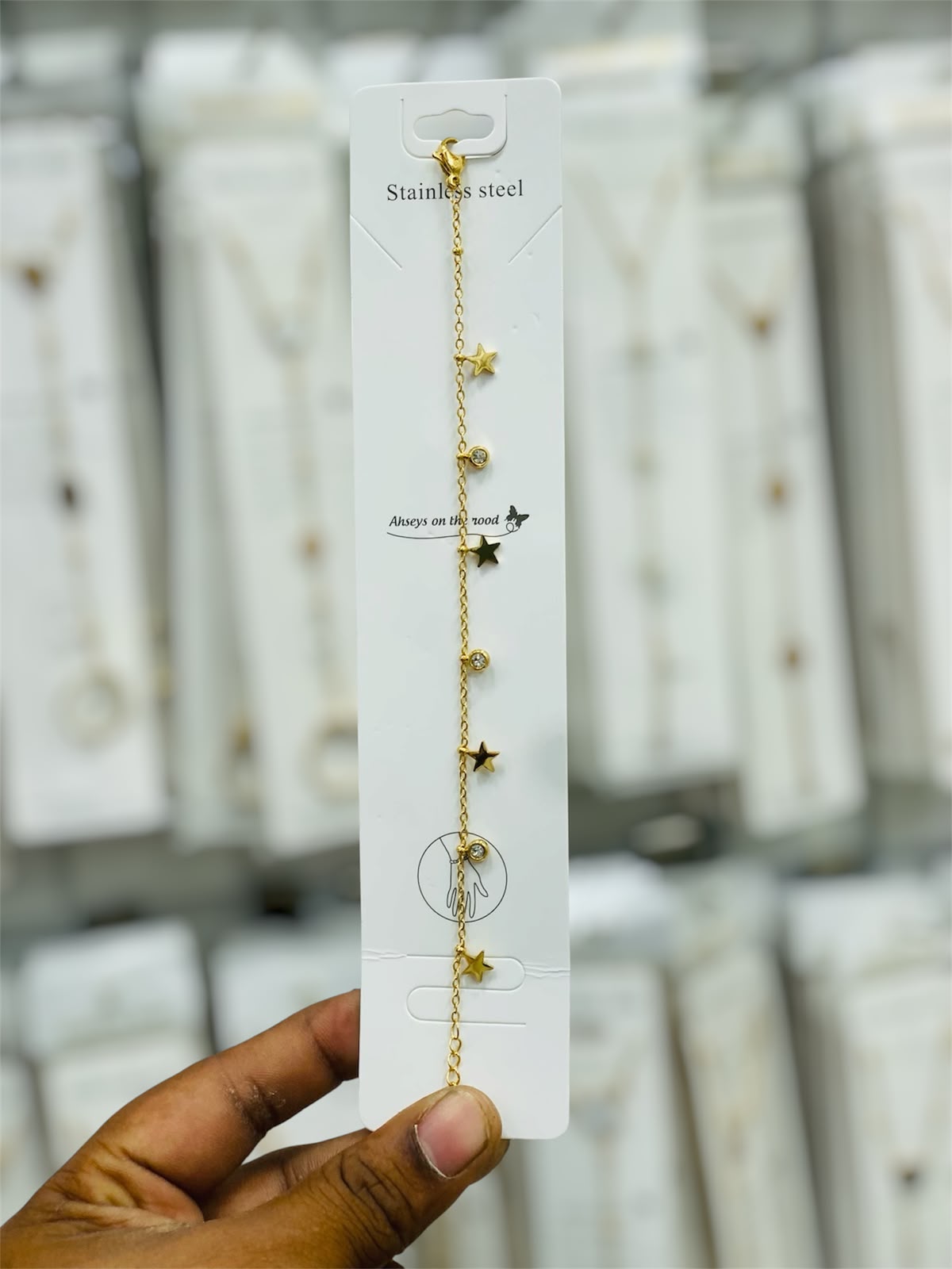 Anti-tarnish Golden Star and Crystal Bracelet