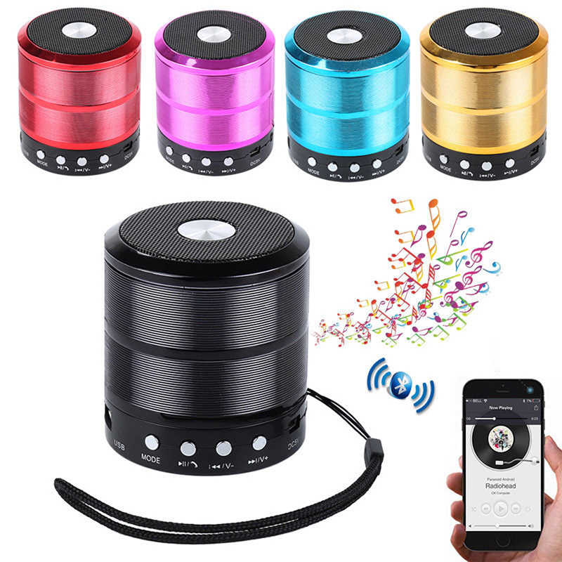 WS-887 Portable Wireless Mini Bluetooth Speaker – 5W Sound with Built-In Mic, FM Radio, TF Card, USB & 1200mAh Battery