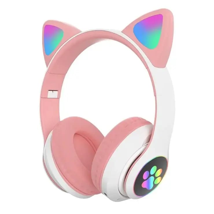 CAT STN-28 Wireless Cat Ear Headset – Bluetooth 5.0 Over-Ear Headphones with 40mm Speakers, 400mAh Battery, 7-Hour Playtime & Cute Stylish Design