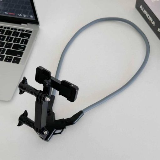 Hands-Free Magnetic & Flexible Neck Phone Holder Mount – 180° Adjustable POV Vlogging Bracket for Bike Riding, Unboxing, Cooking & Travel Recording
