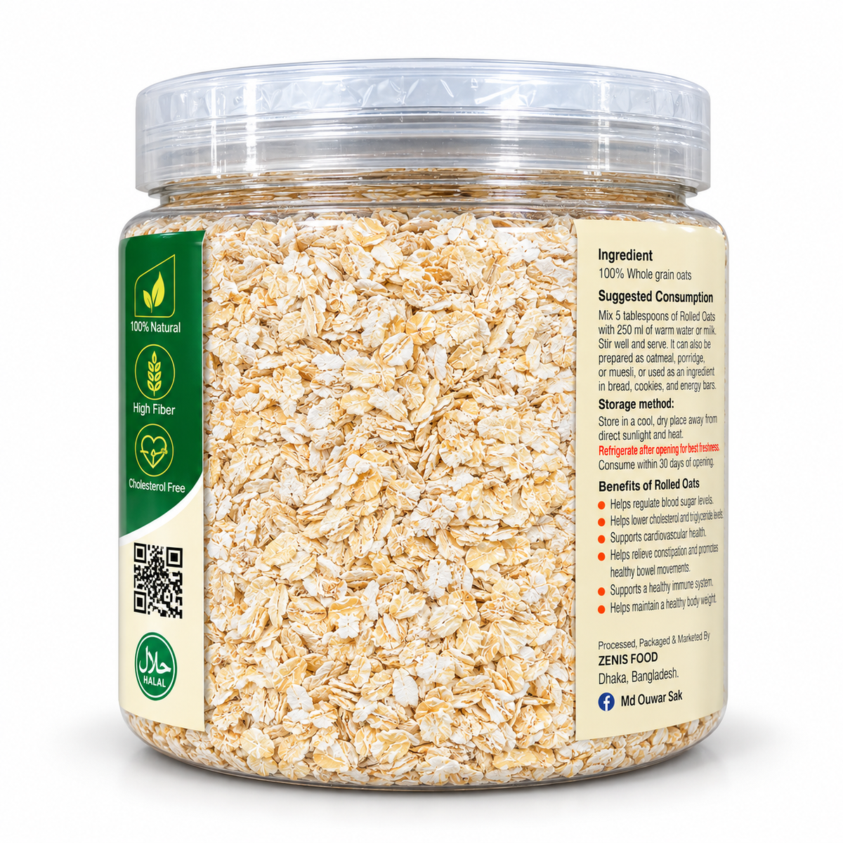 Gluten Free Instant Oats 500g - ZENVA Food